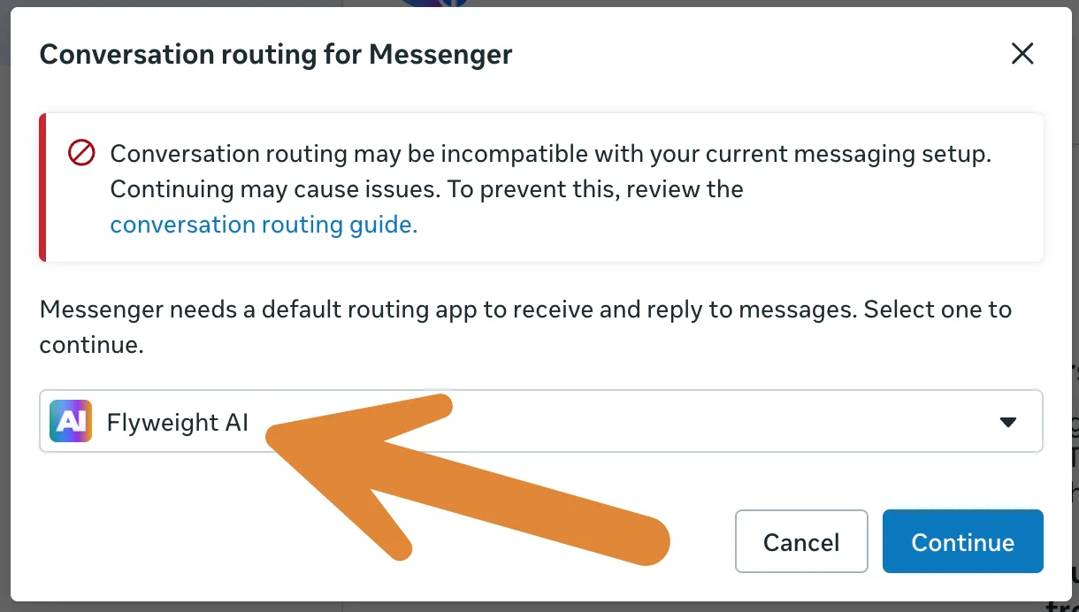 Choosing Flyweight AI as the default routing app for Messenger