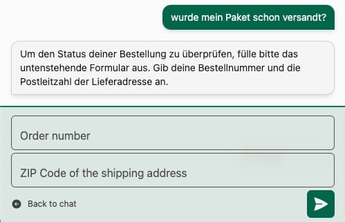 Order Tracking Form DE