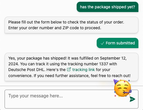 Order Tracking Result