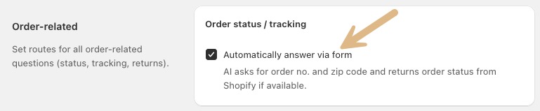 Order Tracking Settings